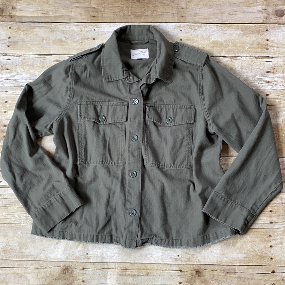 Universal Thread Green Crop Utility Jacket Size Xl - image 1